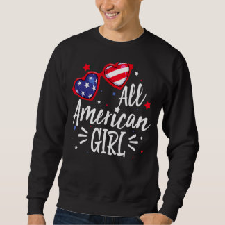 Sweatshirt Toutes les filles américaines Patriotic 4 juillet