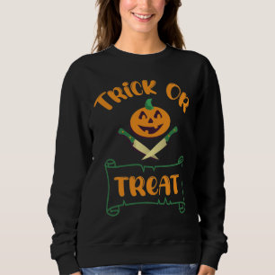 Sweatshirt Tracer ou traiter les os croisés citrouille Hallow