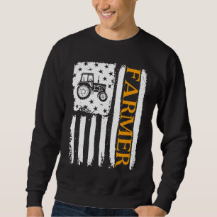 Sweatshirt Tracteur patriotique de culture Drapeau américain