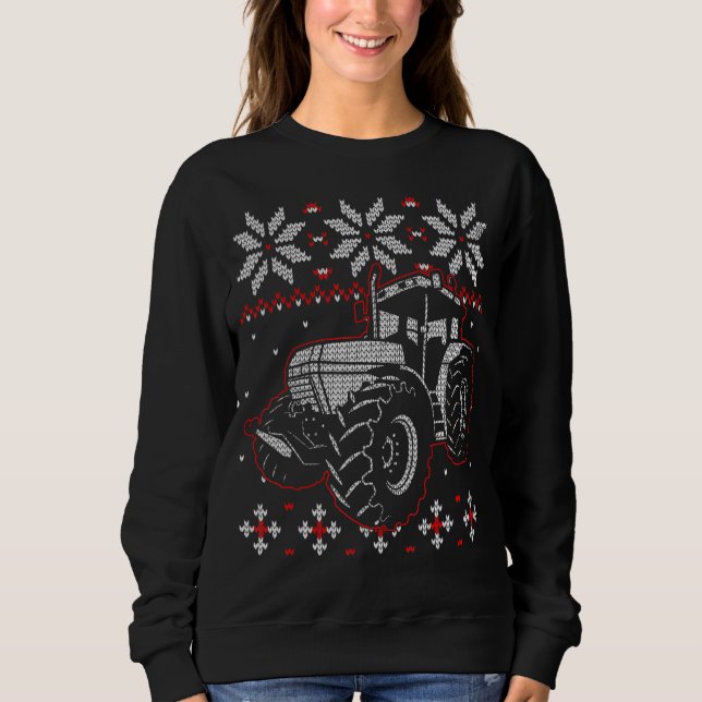 Sweatshirt Tractor Lover Ugly Christmas Sweater Farmer Farmin (Devant)