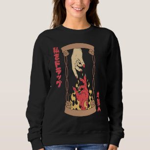 Sweatshirt Traîne-moi enfer mal diable satan main satanique o