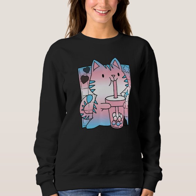 Sweatshirt Trans Pride Chat Maman Lgbt Gay Lgbtq Pride Mont (Devant)