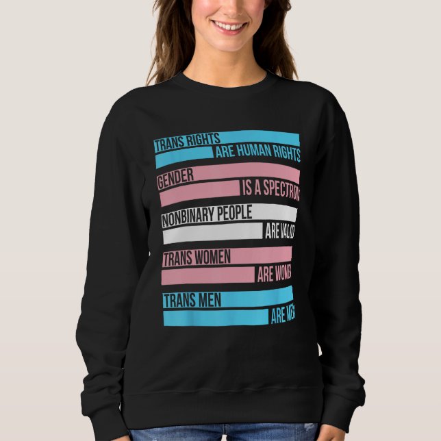 Sweatshirt Trans Rights Are Human Rights Gender Is A Spectrum (Devant)