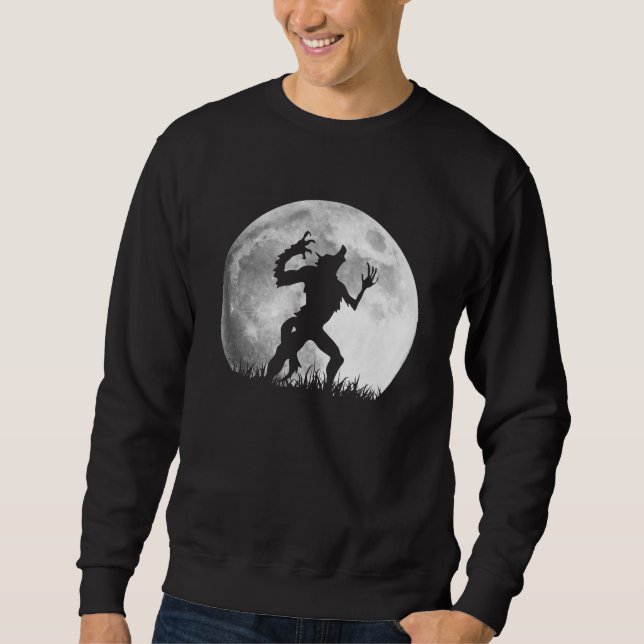 Sweatshirt Transformation dans un loup-garou à la Pleine lune (Devant)