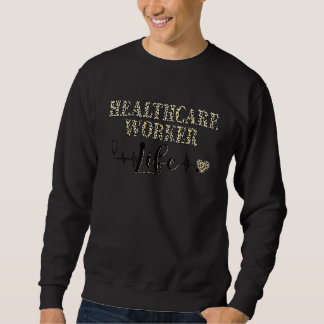 Sweatshirt Travailleur de la santé Vie Stethoscope Coeur Leop