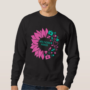 Sweatshirt Travailleur de santé Sun Flower mignonne infirmièr