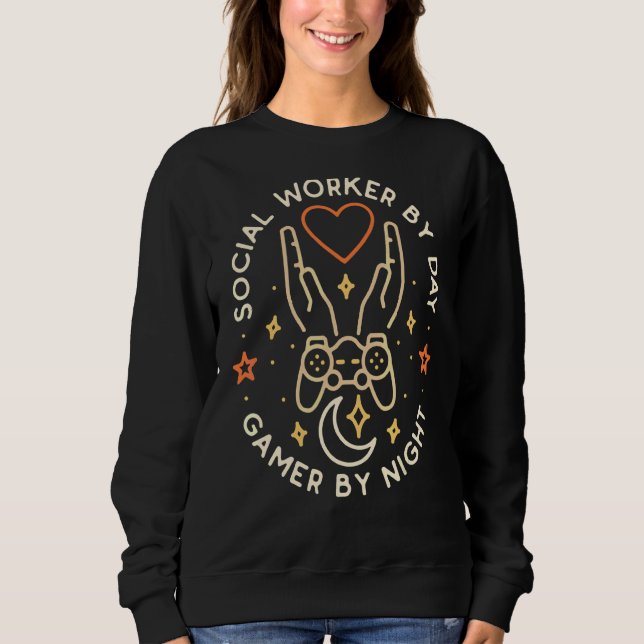 Sweatshirt Travailleur Social Par Jeu De Jour Par Nuit Travai (Devant)