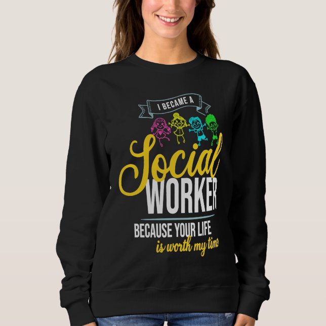 Sweatshirt Travailleur social scolaire   Citation (Devant)
