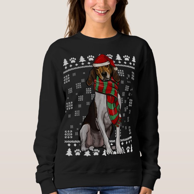 Sweatshirt Trek Walker Coonhound Chien Santa Hat Xmas Vilain  (Devant)