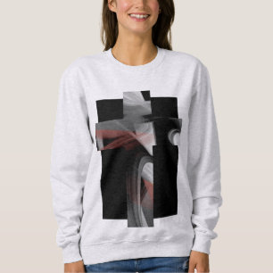 Sweatshirt Trend Abstrakt Schwarz-weiß Powdery