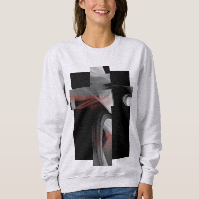 Sweatshirt Trend Abstrakt Schwarz-weiß Powdery (Vorderseite)