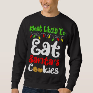Sweatshirt Très Probable À Noël Mangez Santas Famille De Cook