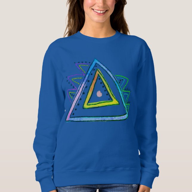 Sweatshirt Triangles Abstrait Wearable Art (Devant)