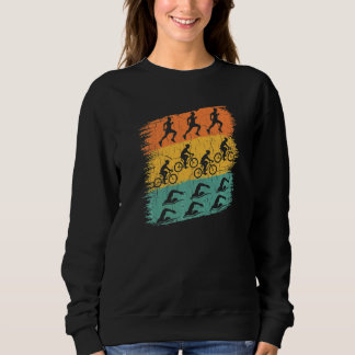 Sweatshirt Triathlon de natation à vélo de triathlon rétro Tr