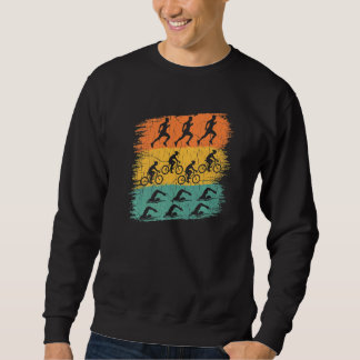 Sweatshirt Triathlon de natation à vélo de triathlon rétro Tr