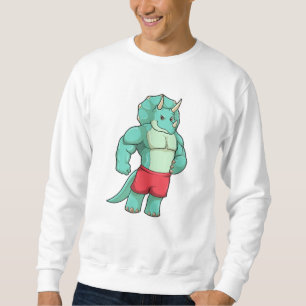 Sweatshirt Tricératops comme Bodybuilder à Bodybuilding