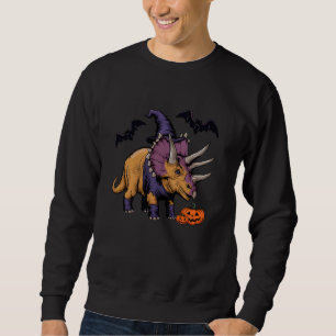 Sweatshirt Tricératops de Sorcière Citrouille effrayant Dinos