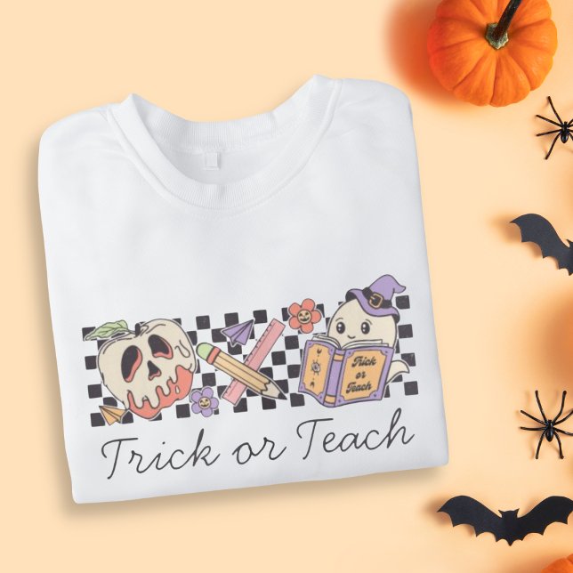 Sweatshirt Trick Teach Halloween Livre Boo Ghost Enseignant (Créateur téléchargé)