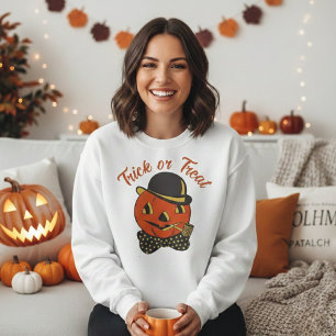 Sweatshirt Trick Vintage mignon et branché ou Citrouille type