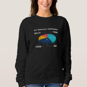 Sweatshirt Tricot - Diagramme à secteurs drôle Tricoteuse Art