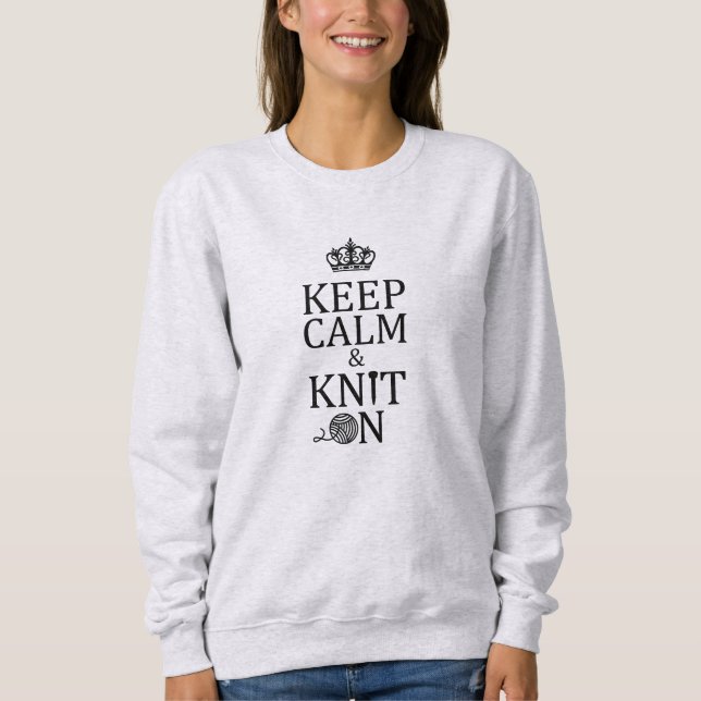 Sweatshirt Tricot Gardez Le Knit Calme Sur L'Artisanat (Devant)
