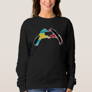 Sweatshirt Trinidad et Tobago Bahamas Drapeau Cœur Mix Hérita