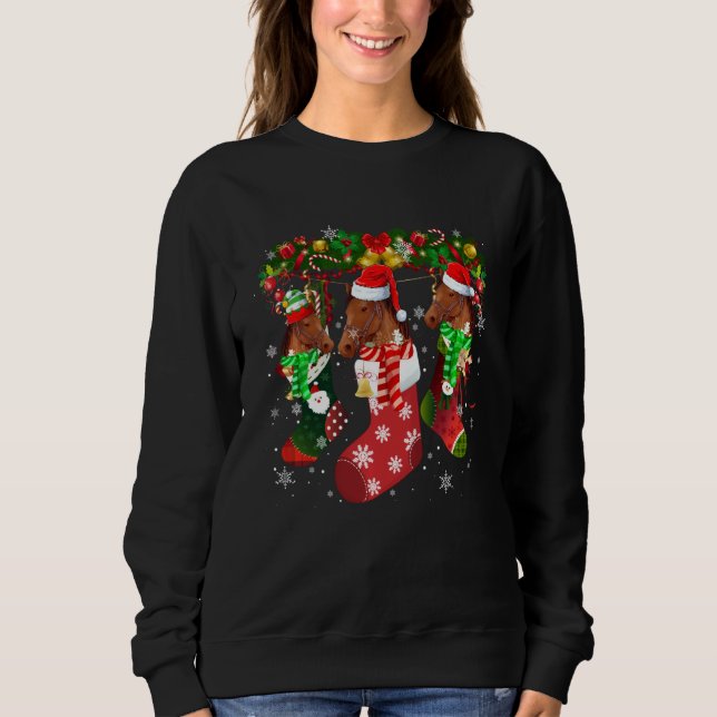 Sweatshirt Trois Chevaux En Sock Noël Santa Hat Lover (Devant)