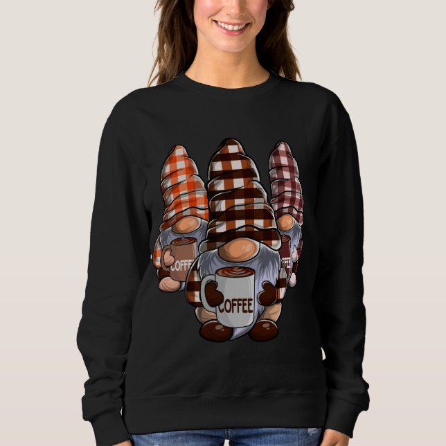 Sweatshirt Trois Gnomes de café, Amateurs de café Gnome, Funn (Devant)