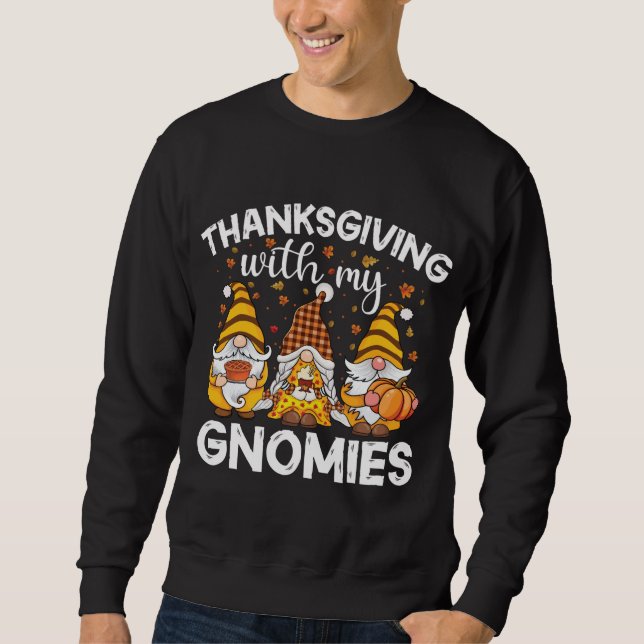 Sweatshirt Trois mignons gnomes avec épice citrouille Fall Ya (Devant)