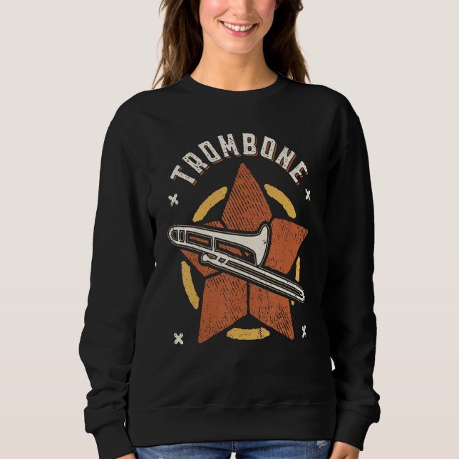Sweatshirt Trombone Vintage Retro Classic Music (Devant)