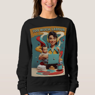 Sweatshirt Trop de main d'oeuvre - Conception rétro féministe