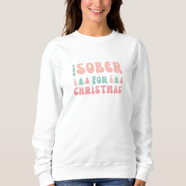Sweatshirt Trop Sobre Pour Noël Pastel Retro Commodé (Devant)