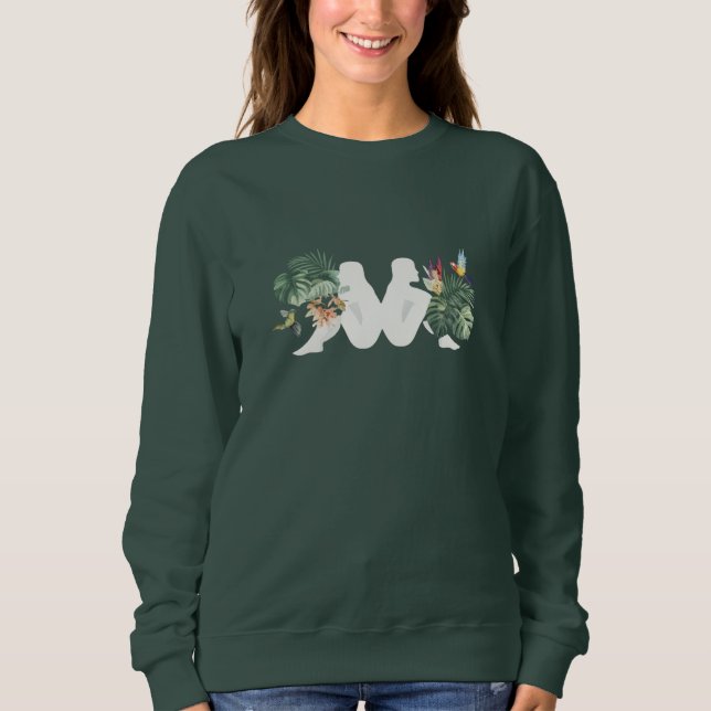 Sweatshirt Tropical Leaves & Birds Minimal Nature Design (Devant)