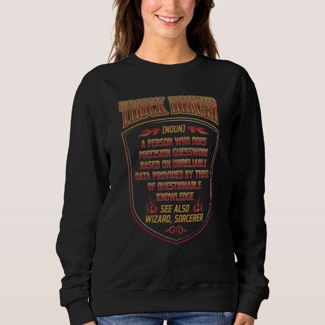 Sweatshirt Truck Driver Trucker Dictionary Noun Definition Re (Devant)