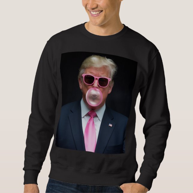 Sweatshirt Trump Pink Bubble Gum Président 47 USA (Devant)