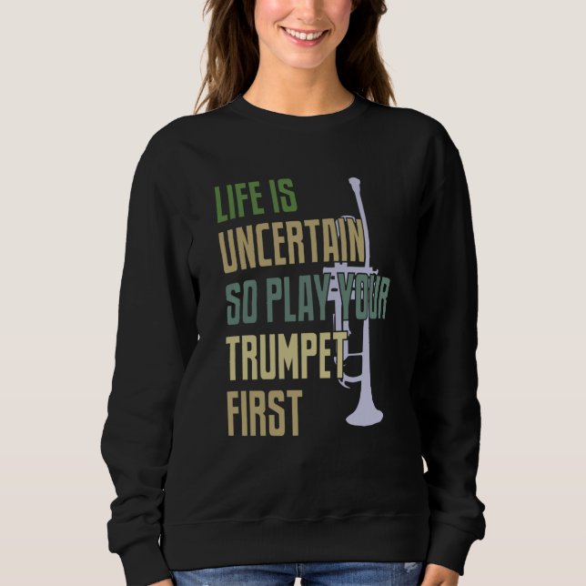 Sweatshirt Trumpet Player Retro Style (Devant)