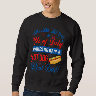 Sweatshirt Tu As L'Air Du 4 juillet Hot Dog 4 juillet