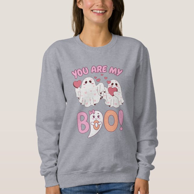 Sweatshirt Tu Es Mon Boo, Mignonne Couple Ghost Love (Devant)