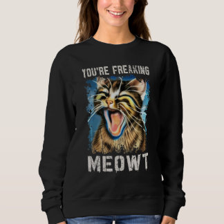 Sweatshirt Tu me fais flipper chat Chat Vintage Cat Meow