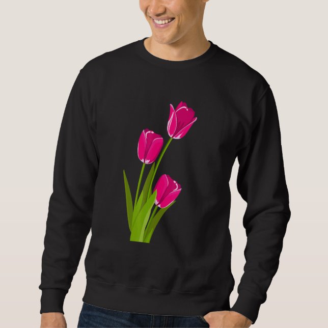 Sweatshirt Tulipes roses (Devant)