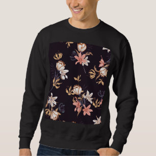 Sweatshirt tulipes vintages, arrière - plan violet foncé