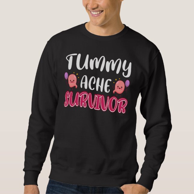 Sweatshirt Tummy Ache Survivor Stomachache Awareness Apparel  (Devant)