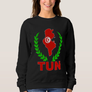 Sweatshirt Tunisie Tunisie carte Tunisie Drapeau Tunisien