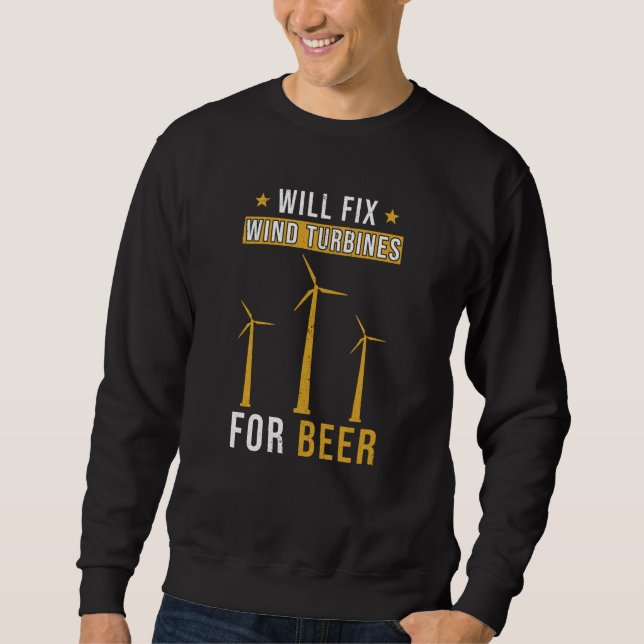 Sweatshirt Turbines Éoliennes Dit Drôle (Devant)