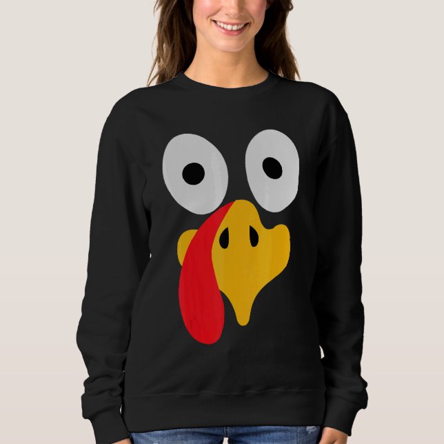 Sweatshirt Turkey Face Pilgrim  Thanksgiving Costume (Devant)