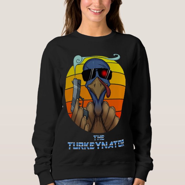 Sweatshirt Turkeynator Drôle Thanksgiving Turquie avec soleil (Devant)