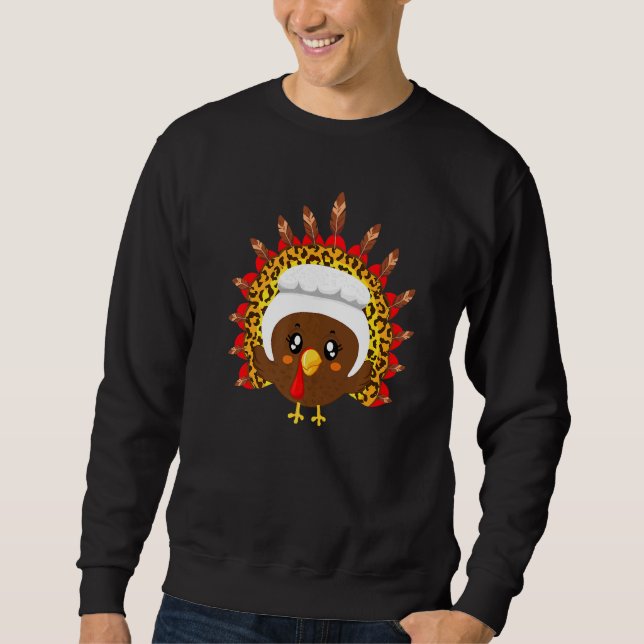 Sweatshirt Turquie Léopard Pèlerin Correspondant Filles Enfan (Devant)