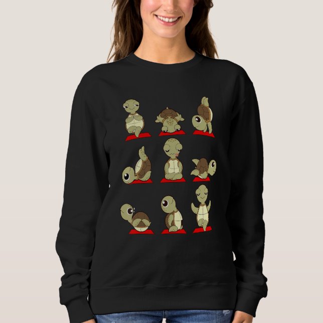 Sweatshirt Turtle Do Yoga Workout Save Turtle (Devant)