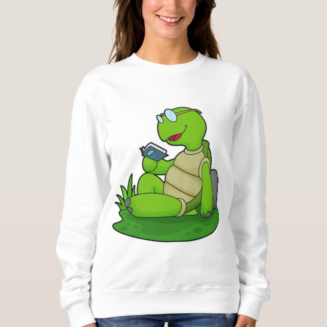 Sweatshirt Turtle Reading Book (Devant)