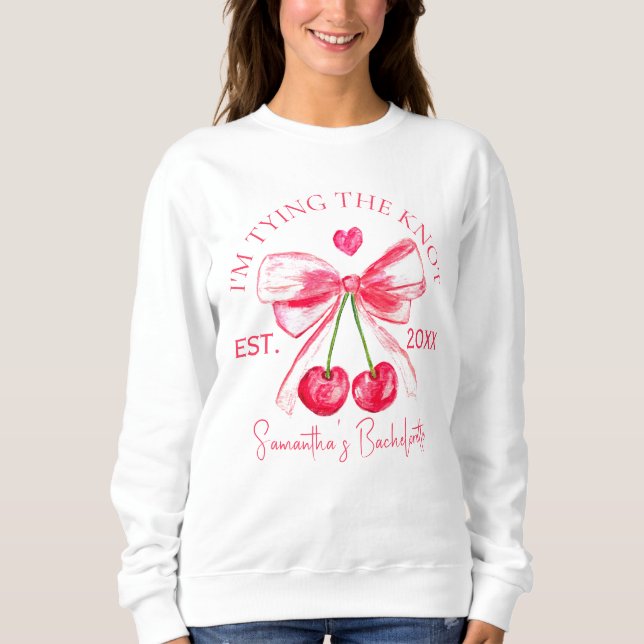 Sweatshirt Tutu Rose Noeud Cerise Enterrement de Vie de Jeune (Devant)